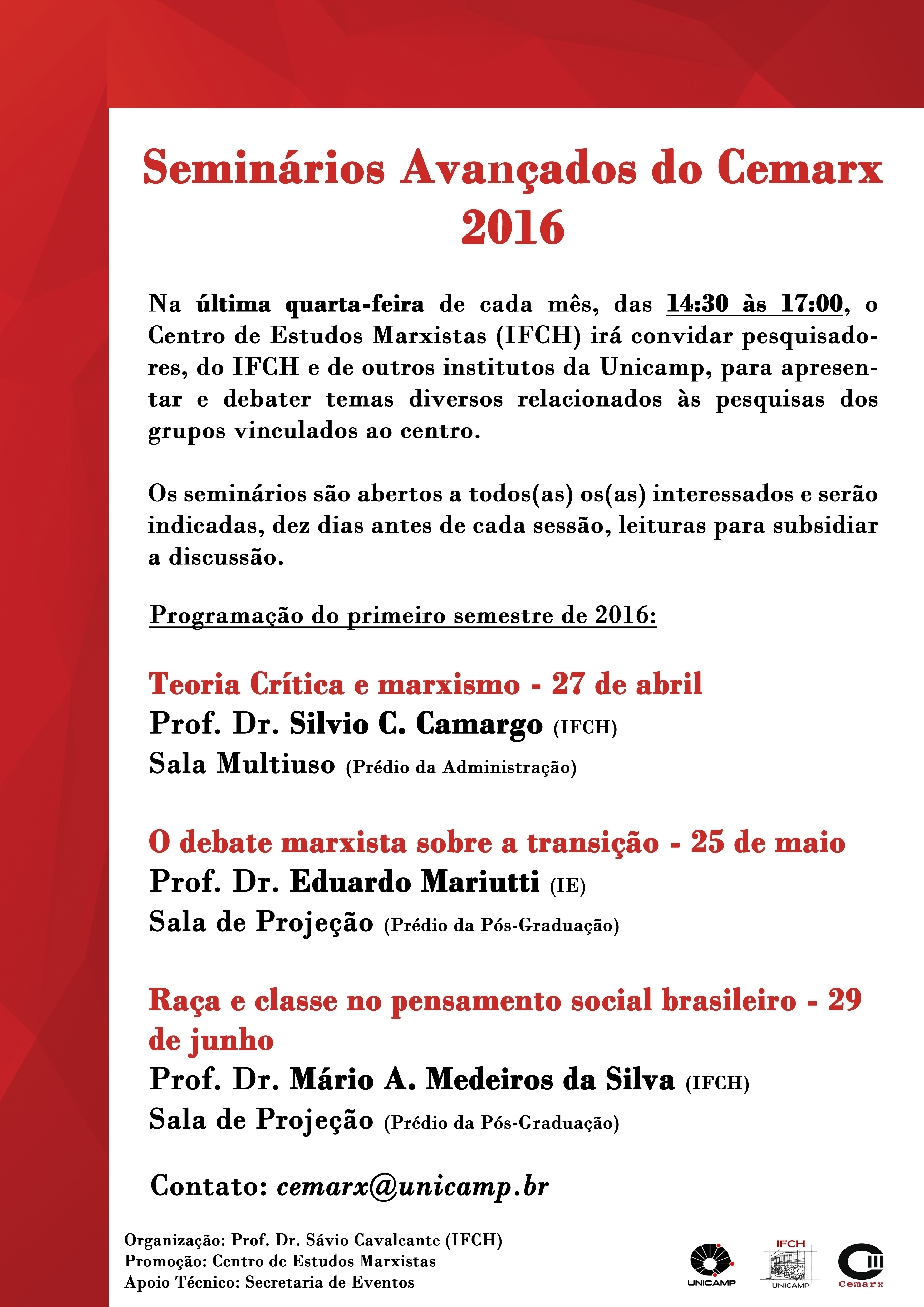 Seminários avançados Cemarx 2016