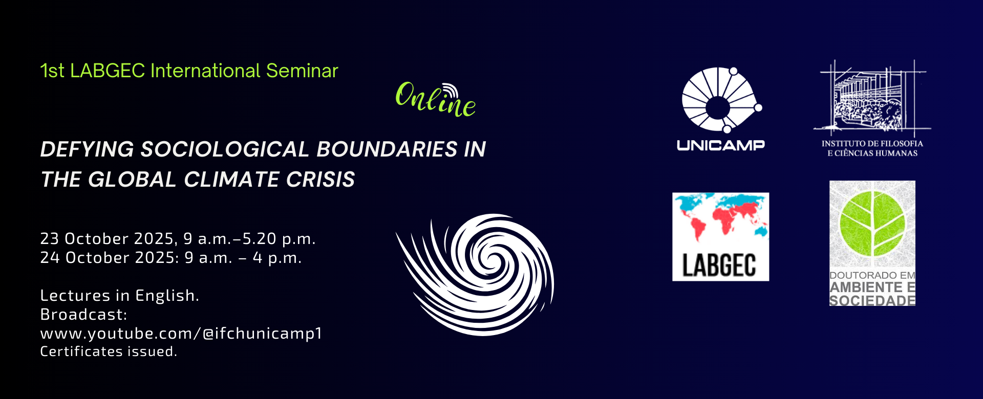 1st LABGEC International Seminar: Defying Sociological Boundaries in the Global Climate Crisis