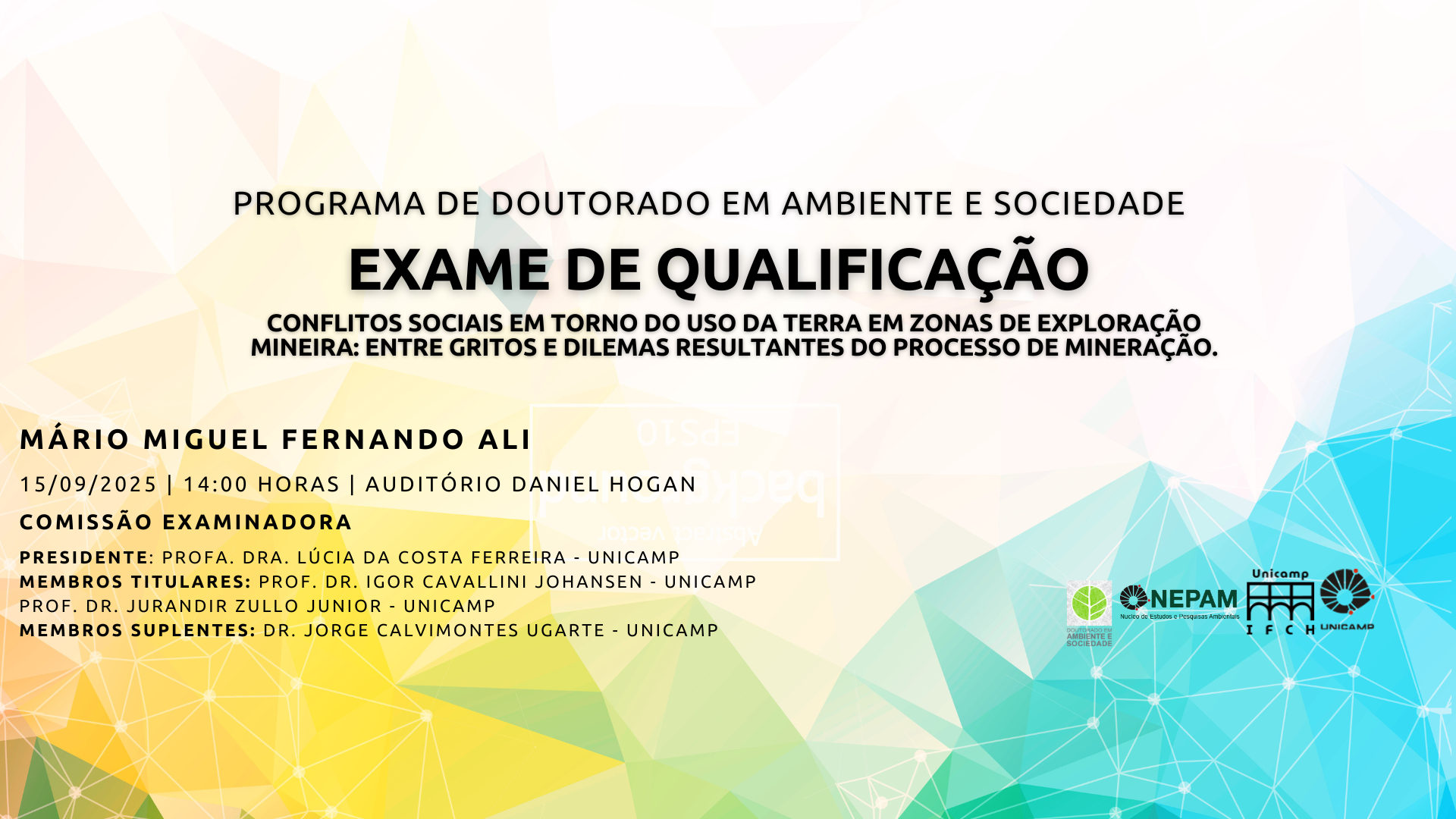 Exame de Qualificação - Mário Miguel Fernando Ali